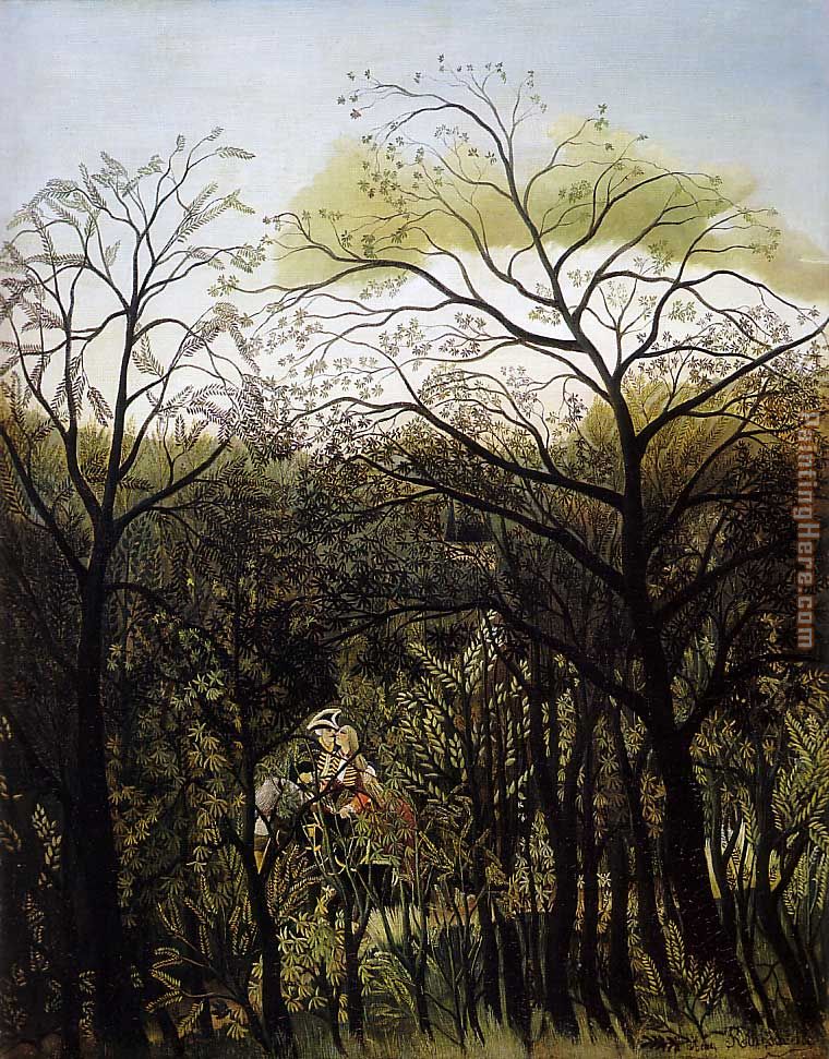 Rendezvous in the Forest painting - Henri Rousseau Rendezvous in the Forest art painting